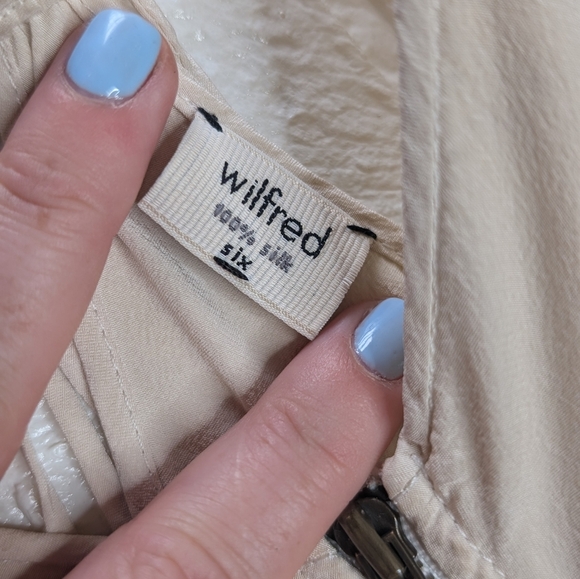 232- Wilfred 100% Silk Elegant Cream Layered Dress - Picture 3 of 8